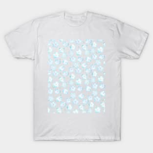 Blue Nemophila Flower and green leaf pattern T-Shirt